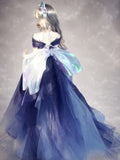1:3 Scale Doll Butterfly Fairy Dress Handmade Blue Purple Gradient Glitter Gown Set