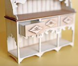 DIY Dollhouse Miniature Hutch Furniture Kit – 1/6 & 1/12 Scale Cabinet Unfinished (Unassembled)