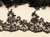 Craftuneed Bundle 8.6Meter or 3.7Meters or 1.2Meter black sequins lace trim embroidered dress lace trimming