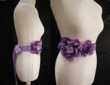 Handmade Purple Lilac Bridal Beaded Sash Belt – Chiffon Flower Wedding Dress Belt