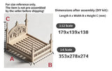 DIY Gothic Dollhouse Bed Frame Bedding Kit Miniature Furniture Unassembled 1/6 1/12 Scale