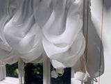 Craftuneed 1:6 Miniature Dollhouse Ivory Cloud Draped Curtains Handmade Doll Window Drapes Rod Variable Size Available
