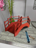 Handmade 1:6 Miniature Wooden Arch Bridge Traditional Japanese Style Dollhouse Bridge