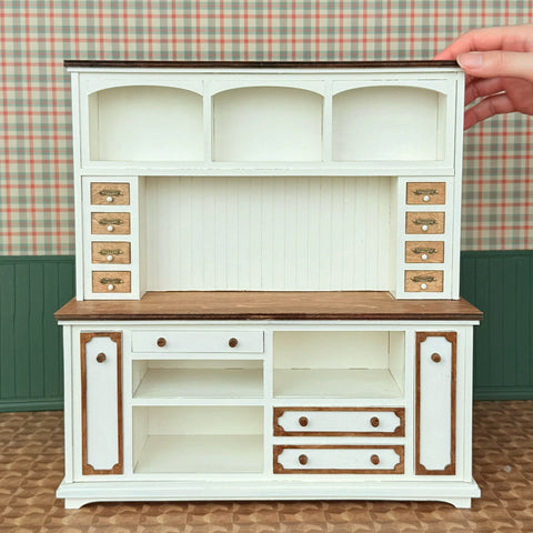 Handmade Dollhouse Kitchen Hutch Cabinet 1:6 Scale Miniature Wood Furniture