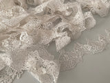 Craftuneed Bundle 16 Meters ivory floral cotton lace trim sew on dress edge lace trimming