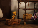 Craftuneed 1:12 Scale Limited Edition Set of 5 Miniature Poseable Teddy Bears Dollhouse Moveable Jointed Bear Figurines for Doll Scen