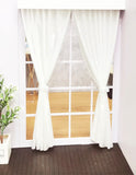 Craftuneed 1:6 Scale Dollhouse French Window with Curtains Miniature DIY Doll Photography Backdrop Prop Room Decor