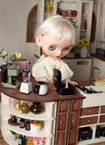 Miniature Kitchen Island DIY Kit – 1/12 & 1/6 Scale Dollhouse Furniture Cabinet (Not Assembled)
