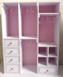 1:6 scale Dollhouse Wardrobe Miniature Closet Storage with Hangers Furniture Handmade