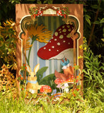 Craftuneed 1:6 Scale Hand-Painted Fairy Tale Dustproof Doll Display Box Case Miniature Vintage Woodland Style Scene Showcase Box for Dolls