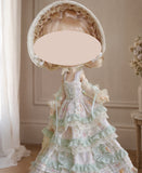Victorian Rococo Floral Doll Dress Set Handmade Miniature Outfit 1/6 1/4 1/3 Scale