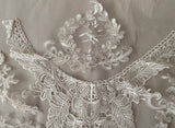 Craftuneed Job lot 12pcs ivory lace collar motif sew on floral tulle lace applique patch