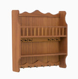 Craftuneed 1:6 Scale Dollhouse Wooden Wall Cup Rack Miniature Hanging Shelf with Hooks, Handmade Kitchen Storage for Dolls