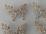 Craftuneed Bundle 4pcs silver rhinestones bridal embellishments butterfly brooch pin jewellery Brooches