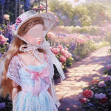 1:6 Scale Doll Hat Mini Straw Hat Handmade Miniature Accessory Lace Ribbon Floral