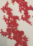 Craftuneed Bundle 6pcs melon pink lace applique sew on embroidered lace motif patch