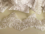 Craftuneed Bundle 14.9Meters white floral lace trim dress bridal sew on tulle lace trimming