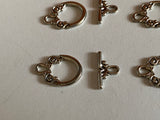 Craftuneed 11 Pairs Silver Tone Toggle Clasps Decorative T-Bar Fasteners for Jewellery Making