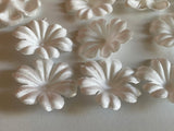Bundle 20pcs Ivory Fabric Flower Petals Applique | 3D Floral Embellishments | Craft/Wedding