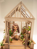 Miniature Greenhouse DIY Kit – 1/6, 1/12, 1/24 Scale Dollhouse Furniture Craft Kit Unfinished