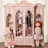 DIY Gothic Dollhouse Miniature Wardrobe Closet Kit 1/6 1/8 1/12 Unfinished (Unassembled)