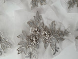 Craftuneed Job lot 10pcs Grey 3D lace applique motif double layer floral lace motif patch
