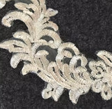 5 Pairs Ivory Bridal Lace Applique Embroidery Floral Motif For Wedding Dress DIY