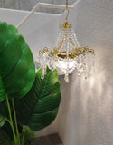 Craftuneed 1:6 Scale Miniature Doll Faux Crystal chandelier Dollhouse Hanging Ceiling Lighting props