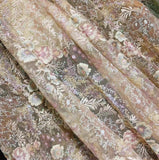 Luxury Sequin Embroidered Lace Fabric – Multicolour Floral Tulle Mesh Material for Dressmaking, 3Meters