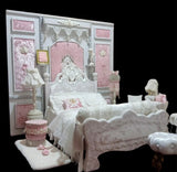 Handmade Miniature Background Board PVC Lace Wall Panel Dollhouse Backdrop 1/6 1/4 Scale