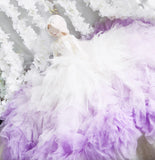 Handmade Gradient Bridal Doll Dress Miniature Tulle Gown with Petticoat 1/6 1/4 1/3 Scale