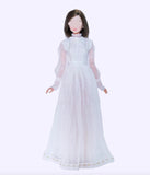Handmade 1:6 Scale Romantic Doll Dress – Vintage Inspired Gown with Optional Jewelry & Belt