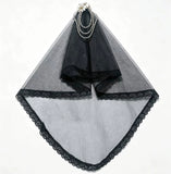 Handmade Gothic Doll Dress with Veil Black Lace Victorian Bridal Gown 1/6 1/4 1/3 Scale