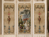 1:6 Scale Dollhouse Folding Screen Handmade Miniature Rococo Room Divider Display