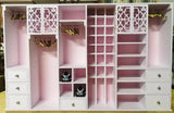 Handmade 1:6 scale Dollhouse White Wardrobe Cabinet Miniature Closet Cabinet with Shelves & Drawers