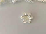 Bundle 75pcs ivory sew on acrylic flower beads sewing floral beads 2.5x2.5cm