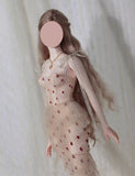 Handmade Champagne Mermaid Doll Dress With Necklace Custom For 1/6 1/4 1/3