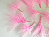 Craftuneed Bundle 18pcs Baby Pink Fluffy Craft Feathers Ideal for Millinery, Costume, Doll Making, DIY Projects