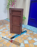 Handmade 1:6 Scale Wooden Dollhouse Door Miniature Opening Door with Hinges