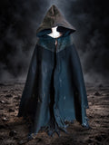 Gothic Doll Black Hooded Cloak Miniature Dark Fantasy Wired Cape 1/6 1/4 1/3 Scale