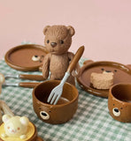 1:12 Scale Set of 4ps Miniature Poseable Teddy Bears Dollhouse Moveable Joint