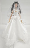 Handmade Doll Wedding Dress with Veil and Crown Miniature 1:6 Scale Bridal Gown