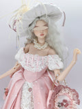Handmade Victorian Style Doll Outfit 1/6 1/4 1/3 Scale Miniature Dress, Hat, Necklace & Handbag