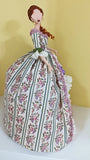 1:6 Scale Victorian Doll Dress Handmade Floral Historical Gown Lace Rococo Style Outfit