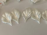 Bundle 70pcs ivory sew on acrylic leaves beads sewing leaf beads 4.5x2.8cm