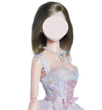 Handmade 1:6 Scale Doll Chiffon Dress with Necklace Miniature Light Pink Princess Gown