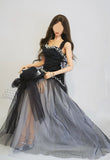 Handmade Doll Evening Gown & Hat Miniature Black Couture Dress 1/4 1/3 Scale