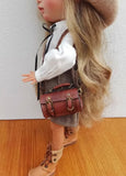 Craftuneed 1:6 Scale Handmade Leather Satchel Doll Bag Mini Crossbody Shoulder Bag for BJD Dolls
