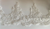 Craftuneed Bundle 9.2Meters Ivory Embroidered Bridal Lace Trim Sew On Floral Tulle Lace Trimming For Dress Making