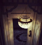 Handmade Dollhouse Faux Crystal Chandelie 1:6 Scale Miniature Ceiling Light Hanging Lamp